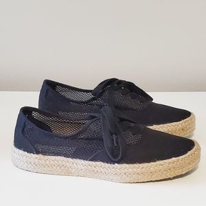 Black Canvas Mesh Espadrille Sneakers Sabastino.